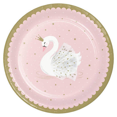 Superdrug Creative Party Paper Swan Princess Dinner Plate (Pack of 8)- Buy online at McGrocer