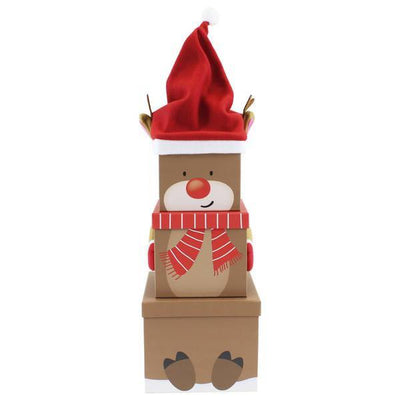 Superdrug Eurowrap Plush Reindeer Christmas Gift Boxes (Pack of 3) (L)- Buy online at McGrocer