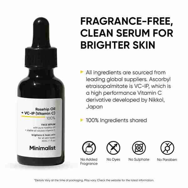 Minimalist Rosehip Oil + VC-IP (Vitamin C) 100% Face Serum 30ml