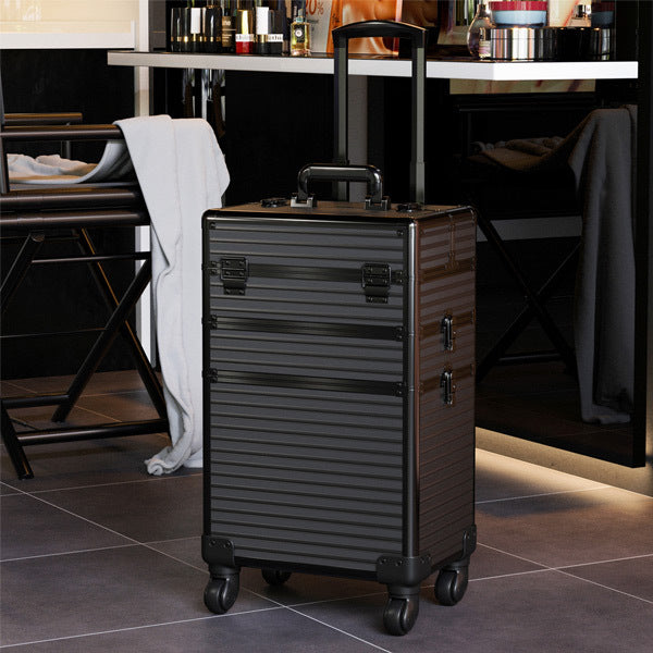 Livingandhome 3 in 1 Portable Cosmetic Makeup Train Case