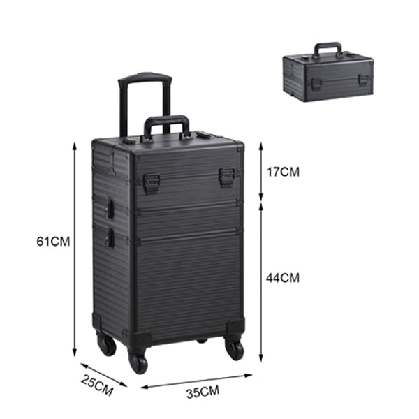 Livingandhome 3 in 1 Portable Cosmetic Makeup Train Case