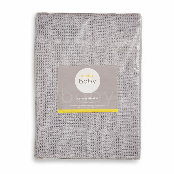Martex Baby Cotton Leno Weave Cellular Blanket Large Grey