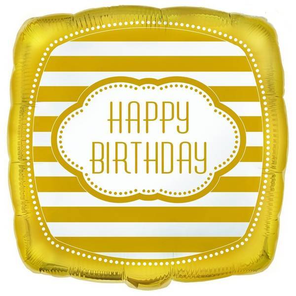 Unique Party Square Happy Birthday Foil Balloon