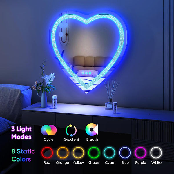 Fascinate LED Vanity Mirror Heart Shaped 71x71cm DP702_I2828