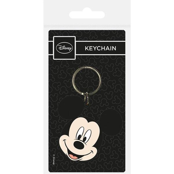 Material: Rubber. Length: 6cm. Width: 4.5cm. Characters: Mickey Mouse. Split Ring. 100% Officially Licensed. Packaging: Backing Card.