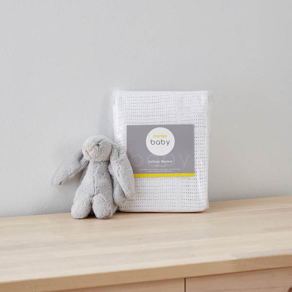 Martex Baby Cotton Leno Weave Cellular Blanket Small White