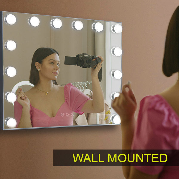 Matteo Hollywood Vanity Mirror 14 Dimmable 3 Colour LED Bulbs Touch Sc