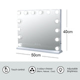 Matteo Hollywood Vanity Mirror 14 Dimmable 3 Colour LED Bulbs Touch Sc