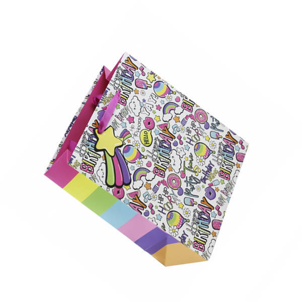 Eurowrap Girly Text Gift Bag (Pack of 6) (M)