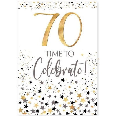 Superdrug Simon Elvin Time To Celebrate 70 Years Card (Pack of 6)- Buy online at McGrocer