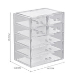 Livingandhome Transparent Makeup Organizer with 7 Drawers