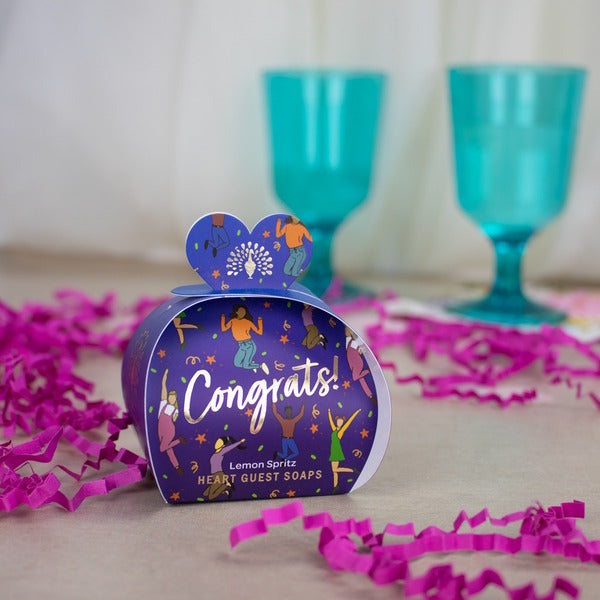 The English Soap Company Mini Heart Guest Soap 3x20g- Congrats!