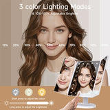 Livingandhome Tri-Fold Vanity Mirror with LED Lights White
