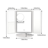 Livingandhome Tri-Fold Vanity Mirror with LED Lights White