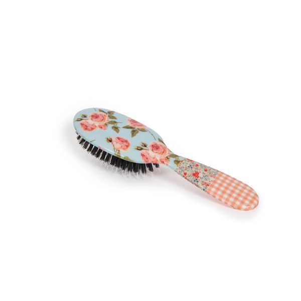 Rock & Ruddle Pink Gingham Small Mix Bristle Hairbrush