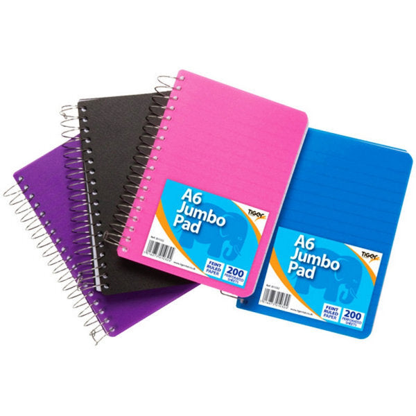 Tiger Stationery Ring Bound Jumbo Pads (A6)
