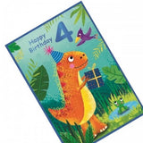 Simon Elvin Dinosaur 4th Birthday Card (Pack of 6)