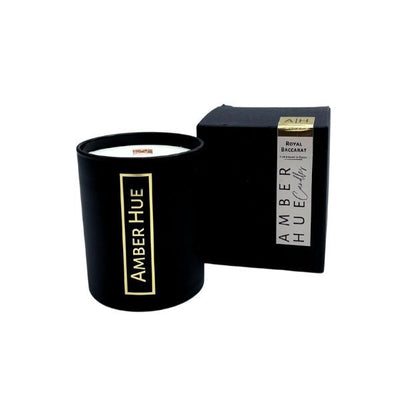 Superdrug Amber Hue Candles - Royal Baccarat Deluxe Candle - Soy Wax - 200g- Buy online at McGrocer