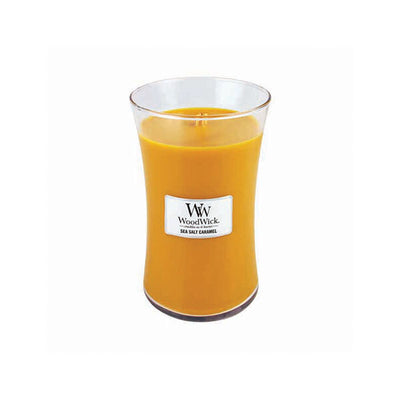 Superdrug Woodwick Large Hearthwick Sea Salt Carmel Candle 16oz- Buy online at McGrocer