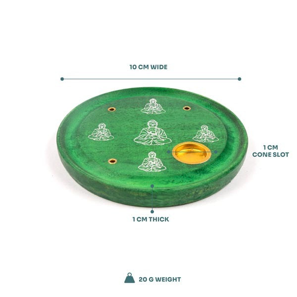 Myga Incense Cone Plate - Buddha Green