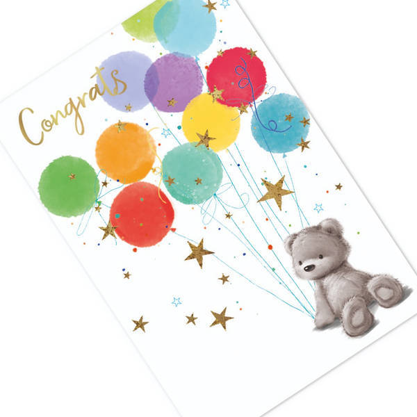 Simon Elvin Teddy Bear Congratulations Card (Pack of 6)