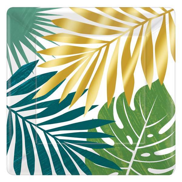 Amscan Key West Square Party Plates (Pack of 8) (26cm)