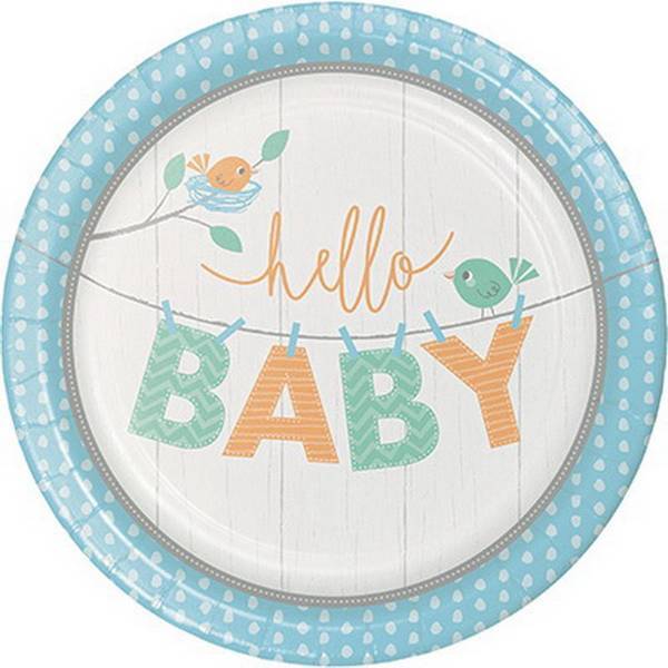 Creative Party Hello Baby Paper Party Plates (Pack of 8)