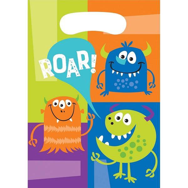 Creative Party Roar! Monster Party Bags (Pack of 8)