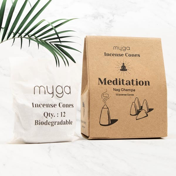 Myga Dhoop Incense Cones - Nag Champa Meditation