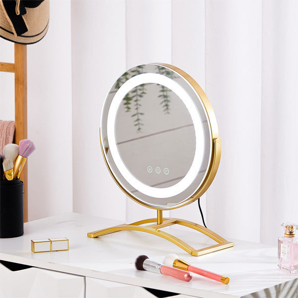 Livingandhome Round LED Makeup Dressing Table Mirror