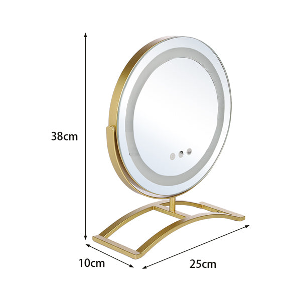 Livingandhome Round LED Makeup Dressing Table Mirror