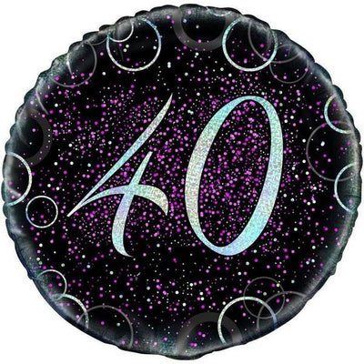 Superdrug Unique Party Glitz 40th Birthday Foil Balloon- Buy online at McGrocer