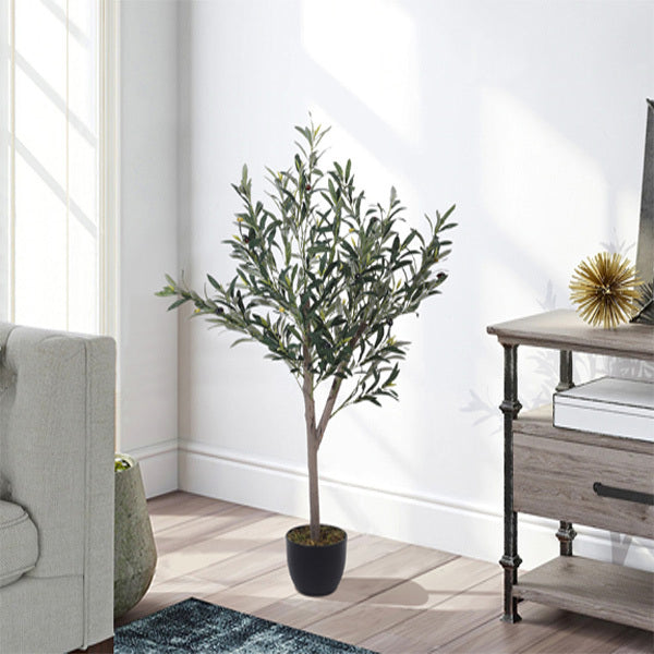 Livingandhome Artificial Olive Tree Decorative Plant 120cm