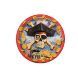 Disposable Paper Plates with Pirate Design, 9 Inch, Pack of 8