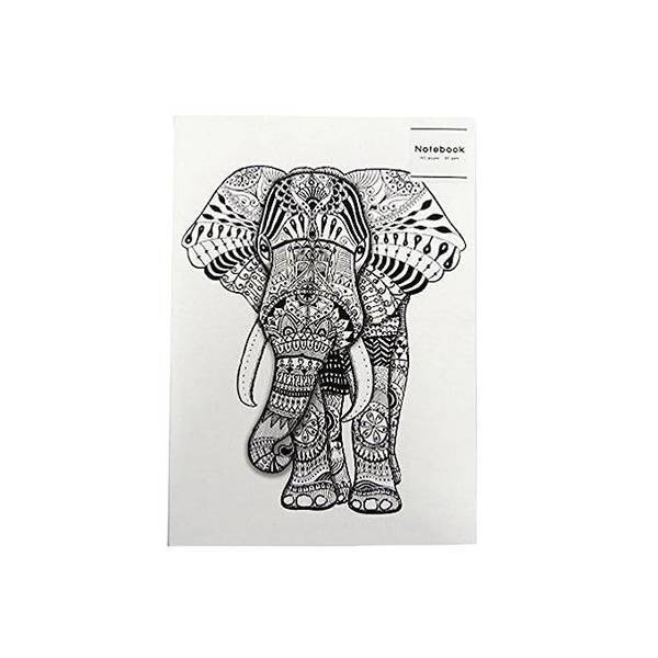 A4 Soft Cover Notebook with Elephant Design, 140 Pages