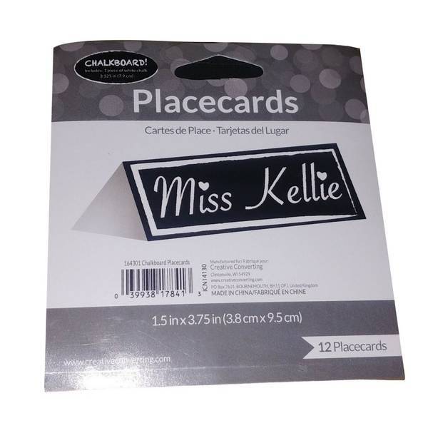 Paper Chalk Board Place Cards (Pack of 12)