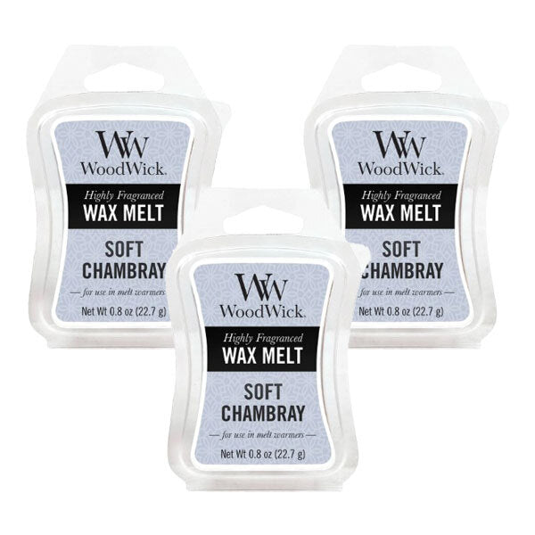 Woodwick Wax Melt Soft Chambray 22.7g - Pack of 3
