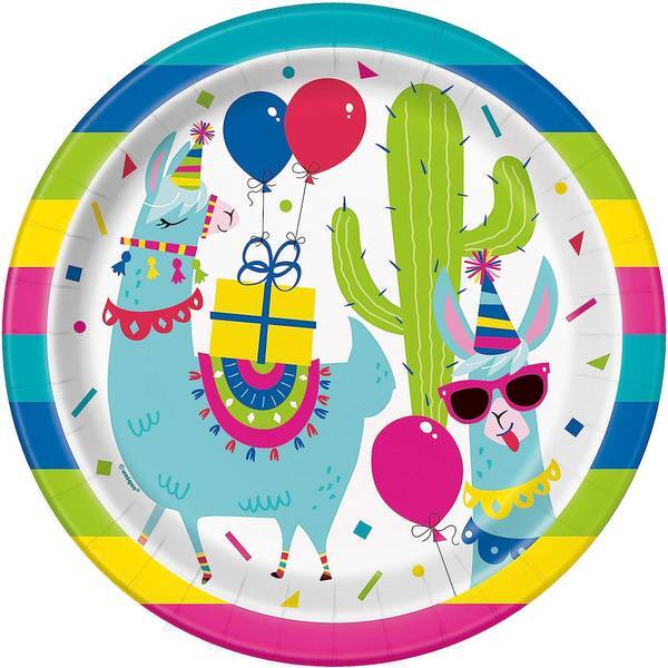 Unique Party Western Llama Dinner Plate (Pack of 8)