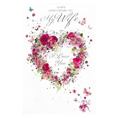 Superdrug Simon Elvin Happy Anniversary To My Wife Card (Pack of 6)- Buy online at McGrocer