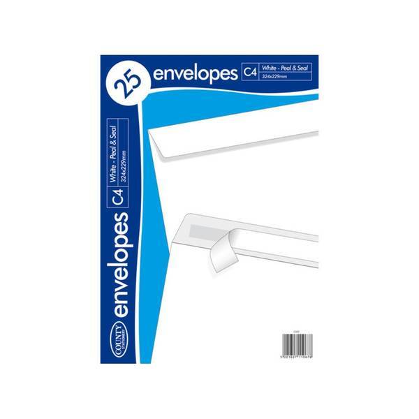 County Stationery Self Seal Envelope (Pack of 25) (C4)