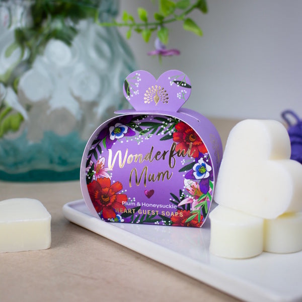 The English Soap Company Mini Heart Guest Soap 3x20g- Wonderful Mum