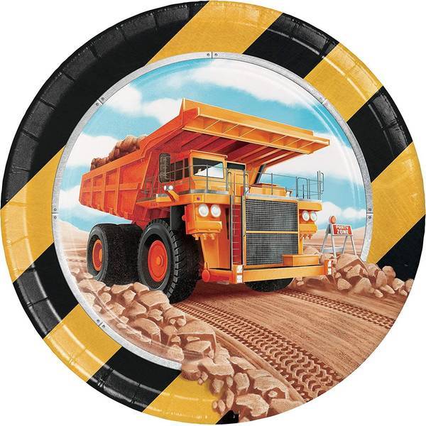 Creative Party Big Construction Dessert Plate (Pack of 8)