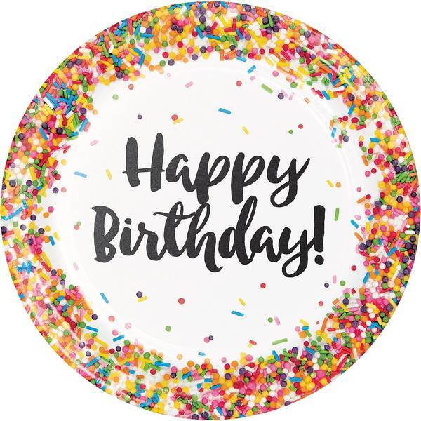 Creative Party Sprinkle Birthday Dinner Plate (Pack of 8)
