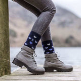 Ladies Thin Lite Winter Patterned Thermal Socks 4-8