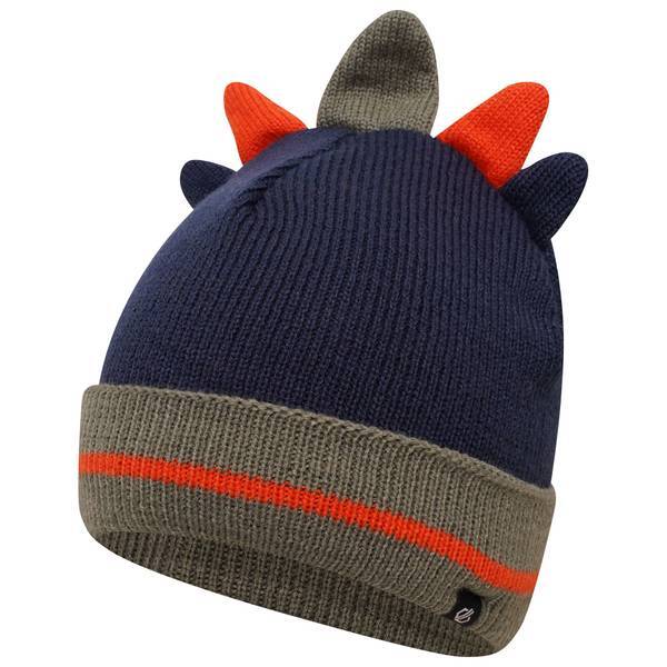 Children's Knitted Beanie and Gloves Set with Dinosaur Design