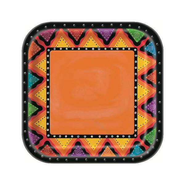 Unique Party Mexican Disposable Plates (Pack of 8)