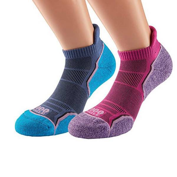 1000 Mile Womens Run Ankle Socks (Pack of 2) (3-5)