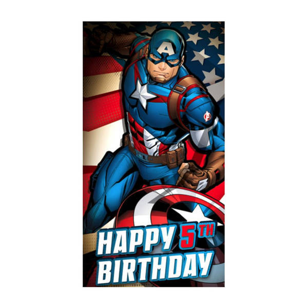 Marvel Captain America 5th Birthday Card (Pack of 5)