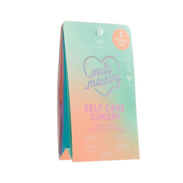 Complete Self-Care Masking Set with Body Scrub, Hair Mask, Clay Face Mask, Lip Mask, and Foot Mask