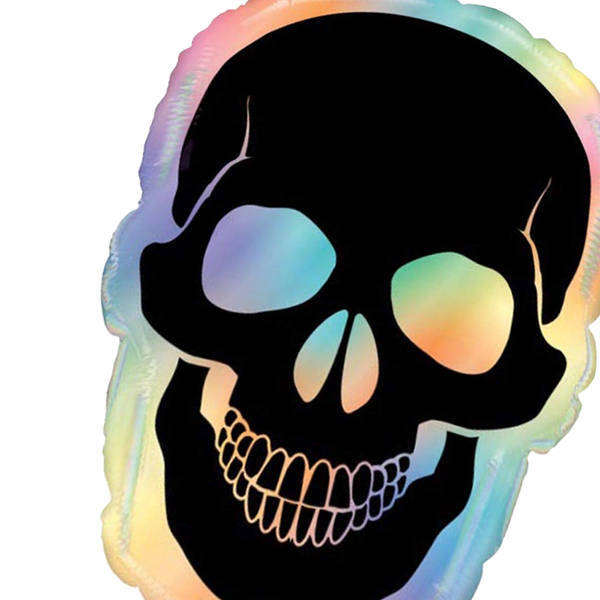 Oaktree Betallic Opal Skull Balloon